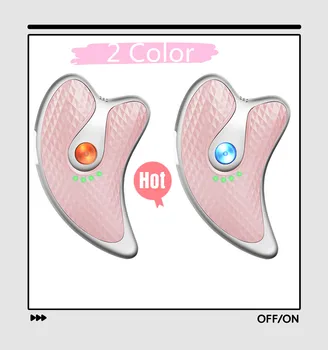 

2 Colors Facial Massage Guasha Scraping Facial Massager LED Light Microcurrent Electric Body Massage Machine Facial Care Tool