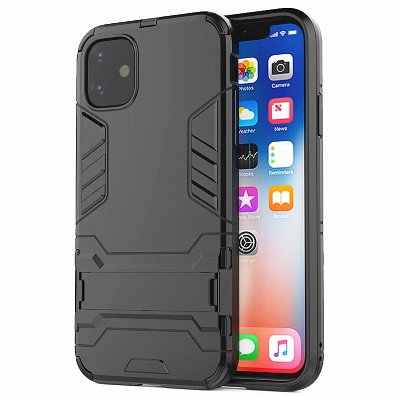 Гибридный противоударный защитный чехол-подставка для телефона для iPhone 11 Pro MAX X XS Max XR 7 8 6 6S Plus 5 5S 5C кронштейн держатель чехол