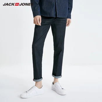 

JackJones Men's Basic Slim Fit Tight-leg Dark Color Crop Jeans 219132576