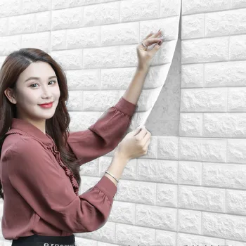 

Wallpaper self-adhesive bedroom warm 3d three-dimensional wall sticker foam brick decoration waterproof moisture-proof sticker