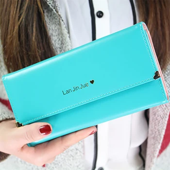 

Business Card Holder Clutch Bag Ladies Wallet Large Capacity Ladies Long Tri-fold Wallet PU Leather Wallet Phone Card Case