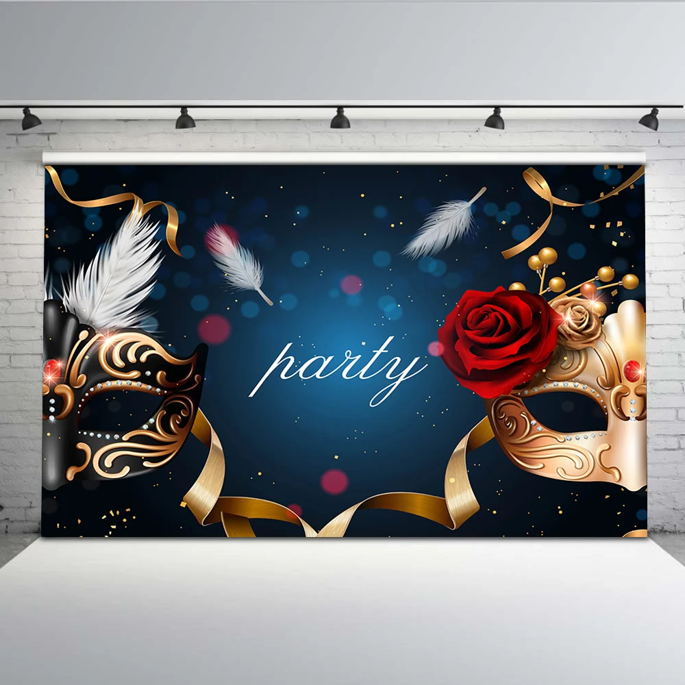MOCSICKAMardi Gras Mask Background for Photography Masquerade Carnival Theme Party Backdrop Photo Studio Customize MW-236 | Электроника