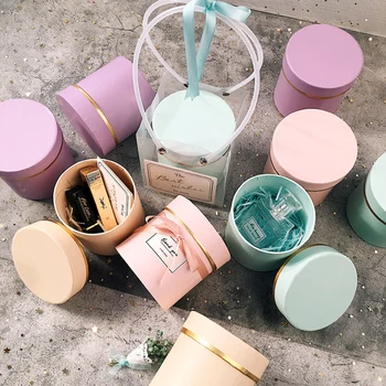

Mini Bucket Packing Gift Box Florist Packing Flower Bouquet Gold Wedding Party Decoration Favor Gift Floral Boxes