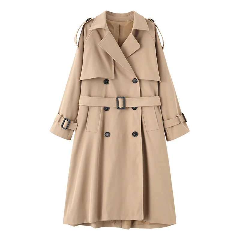 

2020 New Temperament High-End Atmosphere Windbreaker Women'S Mid-Length Korean Style Small Over-The-Knee Autumn Casual Coat