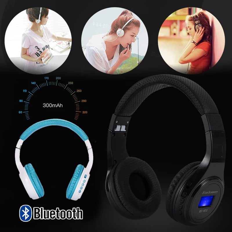 N75 гарнитура Bluetooth гарнитура с дисплеем/картой/mp3/FM сумка снижение объемного звука для MP3 ПК ноутбук смартфон бас