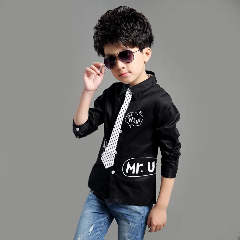 New Spring Autumn Long Sleeve Boys Blouses Breathable Cotton Kids Children Shirts Kids Shirts Boys Shirts