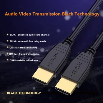 

8K HDMI Cable 2.1 Version 120Hz 48Gbps Male To Male HDMI Ultra-Clear Adapter Cable For HDR Projector TV Computer Connector Cord