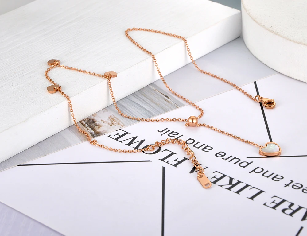 Lokaer Original Design Stainless Steel Love Heart Charm Chain Choker Necklace Jewelry Bohemia Pendant Necklace For Women N20191