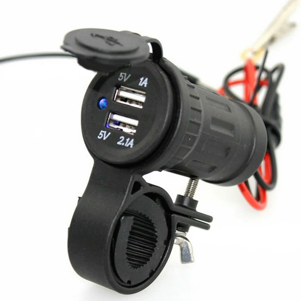 Мотоцикл Скутер ATV Руль двойной USB сотовый телефон gps зарядное устройство