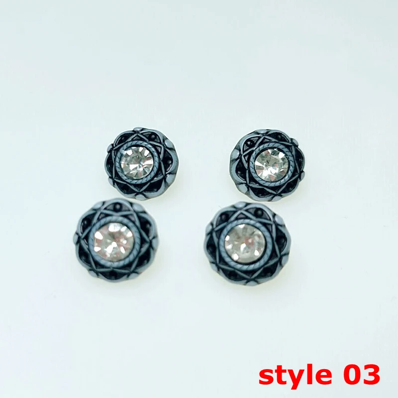 style 03 HL 30/50/150 шт 12 мм смолы кнопки Хвостовик с Стразы DIY Одежда Швейные аксессуары рубашка на пуговицах - Цвет: style 03