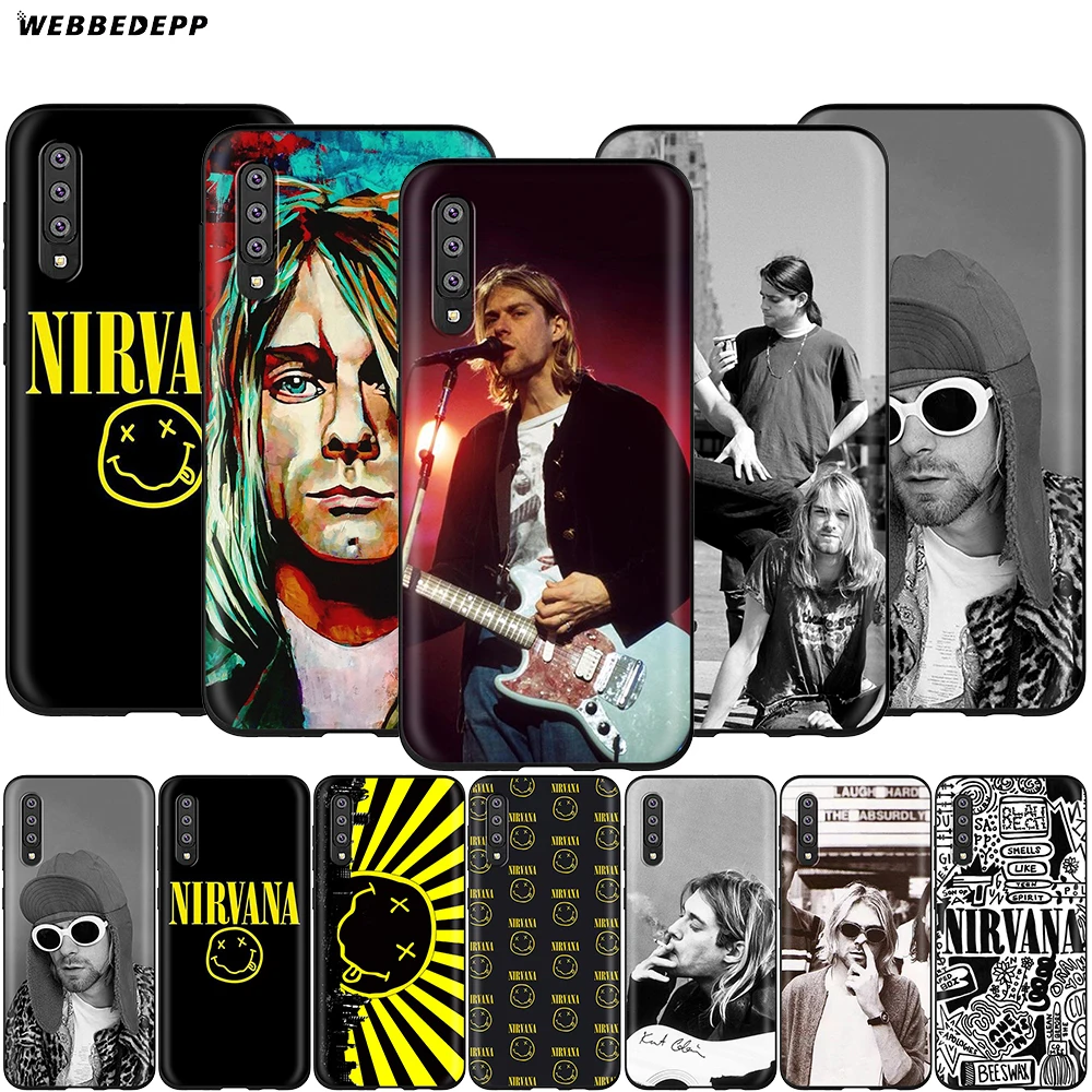 Webbedepp Nirvana чехол Курта Кобейна для Samsung Galaxy S7 S8 S9 S10 Plus Edge Note 10 8 9 A10 A20 A30 A40 A50 A60