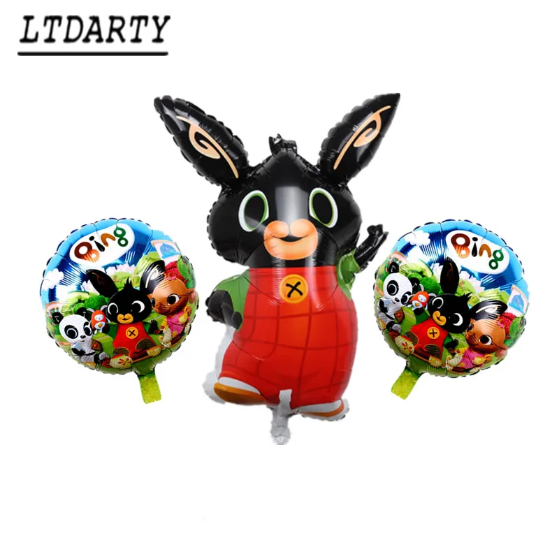 3pcs as picture 15 шт. 86*60 см Bing Банни фольгированные шары мультфильм кролик Воздушные шары 12 дюймов красный черный горошек латексные шары День рождения Декор поставки T - Цвет: 3pcs as picture