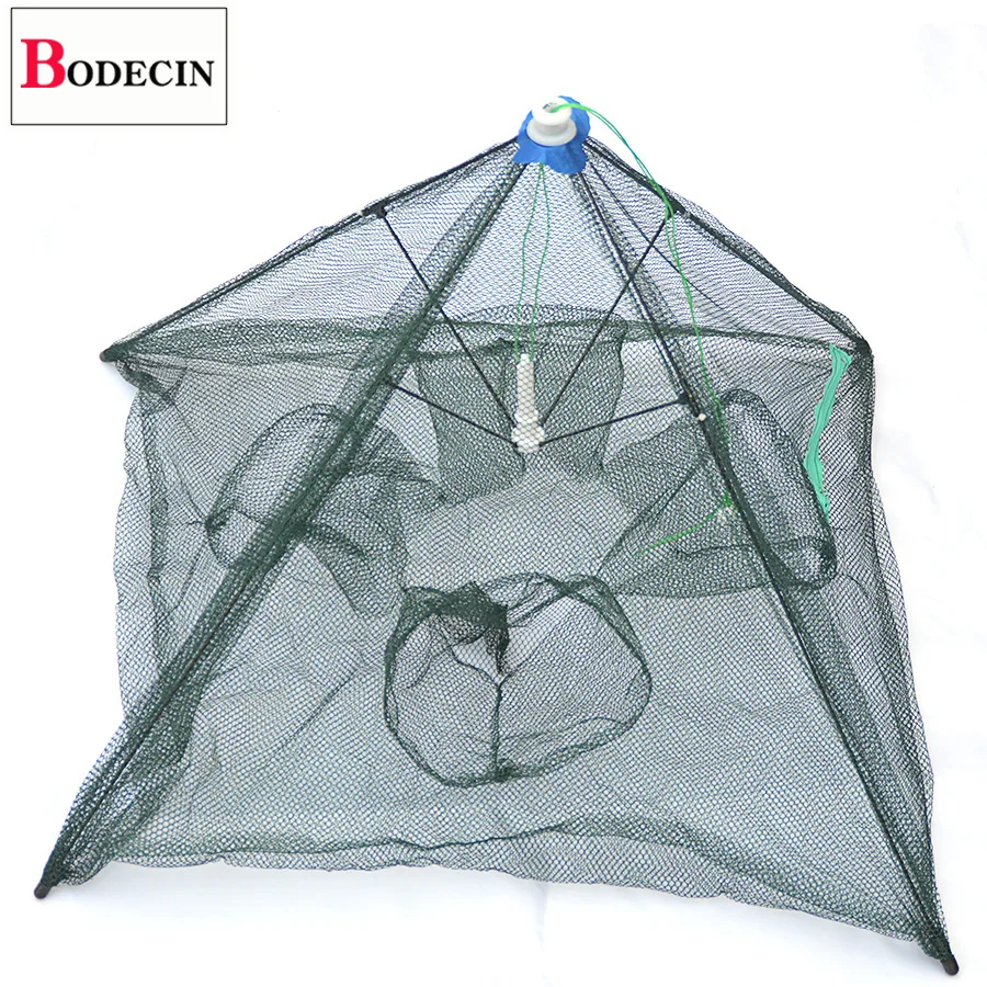 Складная портативная рыболовная сеть с 4 отверстиями для забрасывания раков