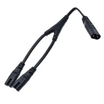 

1PCS IEC 320 C8 2Pin Male to 2 x C7 Female Y Split Power Cable About 30CM*