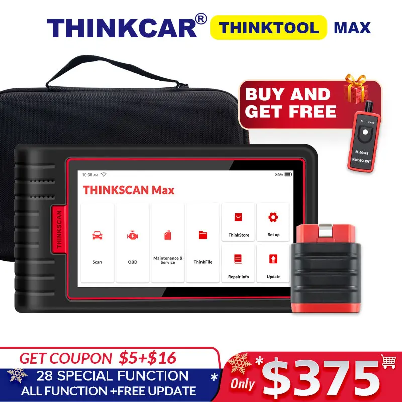 THINKSCAN MAX профессиональный автомобильный считыватель кодов полная система с VIN Scan