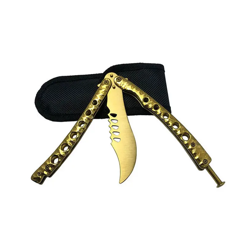 Бабочка в ноже balisong Karambit складной нож Лезвие подарок для мужчин тренировочный нож Практичный Нож не заточенный с отверткой
