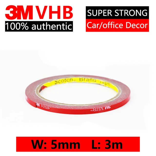 3M VHB Double Side Tape Super Strong High Temperature Gray Foam Adhesive Two Face For Car/Home Decor Wide 5-50mm Customized 5mmx3m