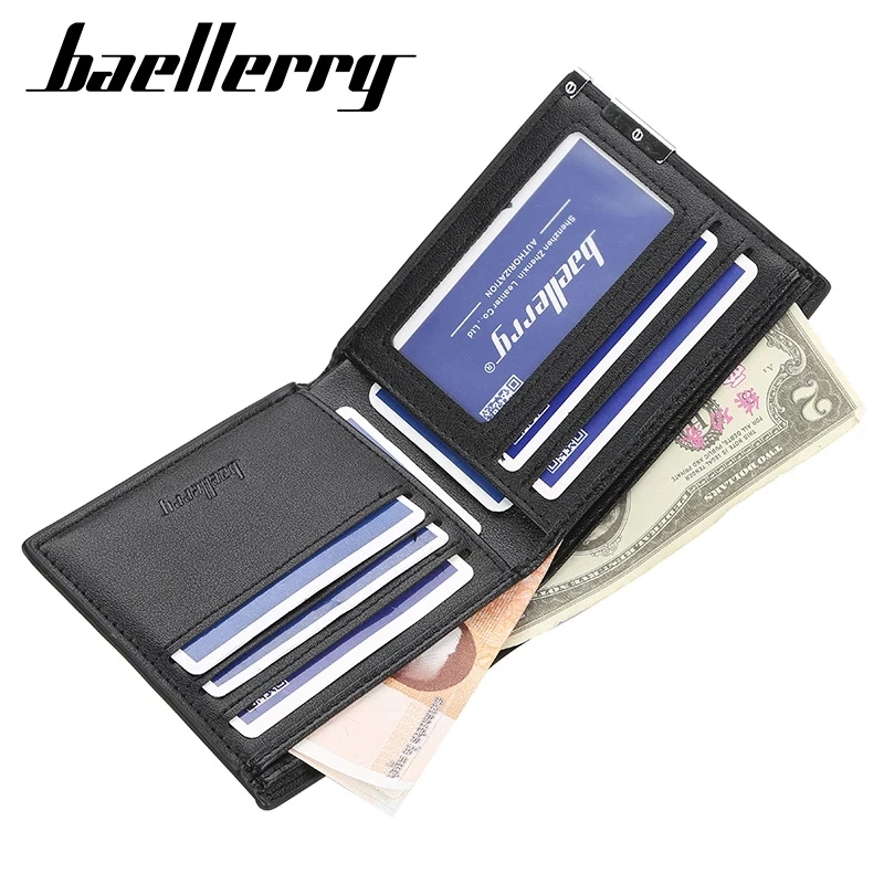 2021 Men Wallets Free Name Evgraving High Quality Small Wallet Men Business Zipper Short Male Wallet Card Holder Wallets Purse