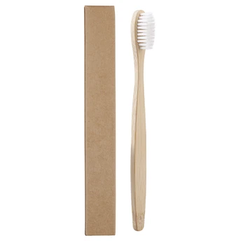 

Natural Bamboo Toothbrush Flat Handle Adult Toothbrush wooden tooth brush Bamboo Products
