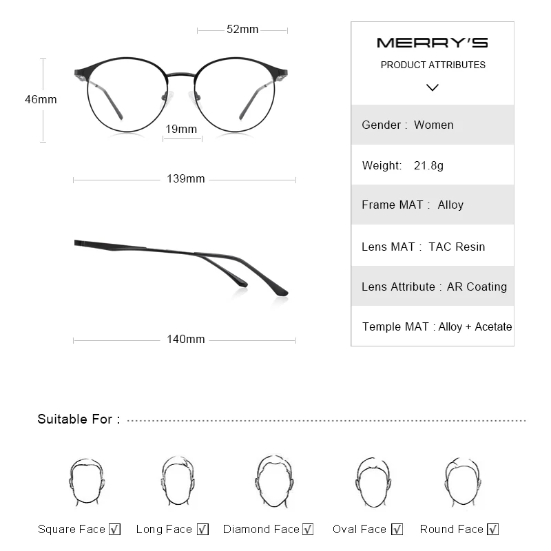 Women Eyeglasses Frames Titanium Alloy Optics Vintage Ultralight Myopia Prescription
