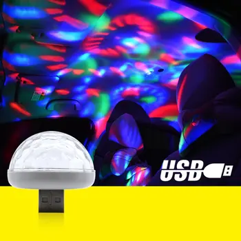 

USB Small Size Magic Ball lamp Touch sensor Freshener Neon Sphere Negative Lon Car Interior Light Sound Music Voice Control