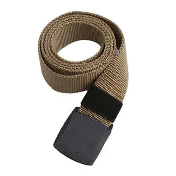 

Plastic Black Buckle MEN'S Nylon Belt Outdoor Weaving Belts Non-Metal Plastic Buckle Multi-Function Leather Belt