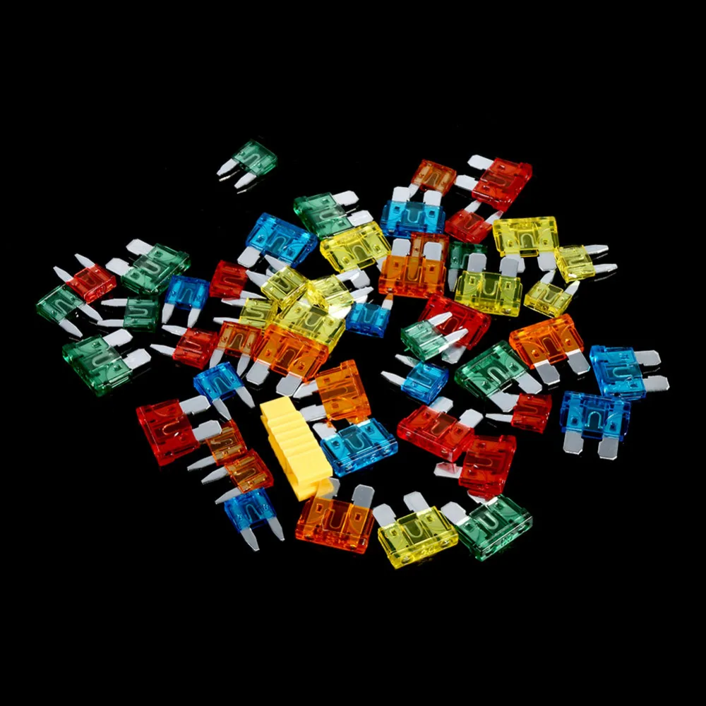 Car-Styling 50pcs Assortment 5A 10A 15A 20A 30A Car Blade With Clip Auto Standard Mini Boat Motorcycle