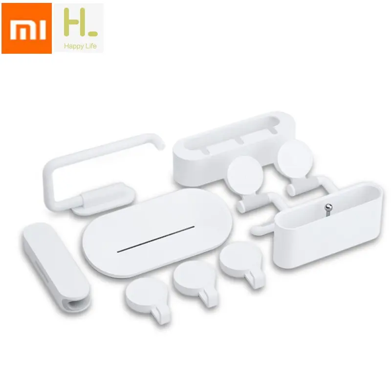 

Happy Life 7Pcs/Set Bathroom Combination Hook Free Punching Hanger Holder Bathroom Storage Rack Bathroom