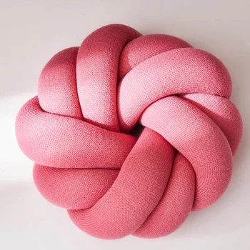 

New year Handmade knotted pillow personalized ball pillow case Cotton 25-30cm cushion cover Lumbar pillow Home decoration pillow