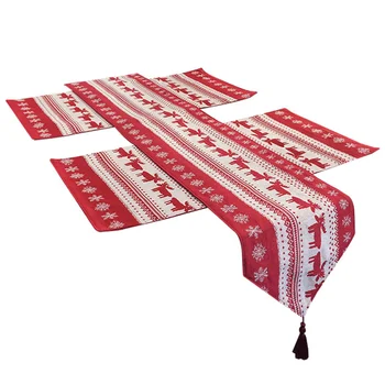 

1 Set Christmas Style Tablecloth Placemat Decor Xmas Festival Style Tablecloth