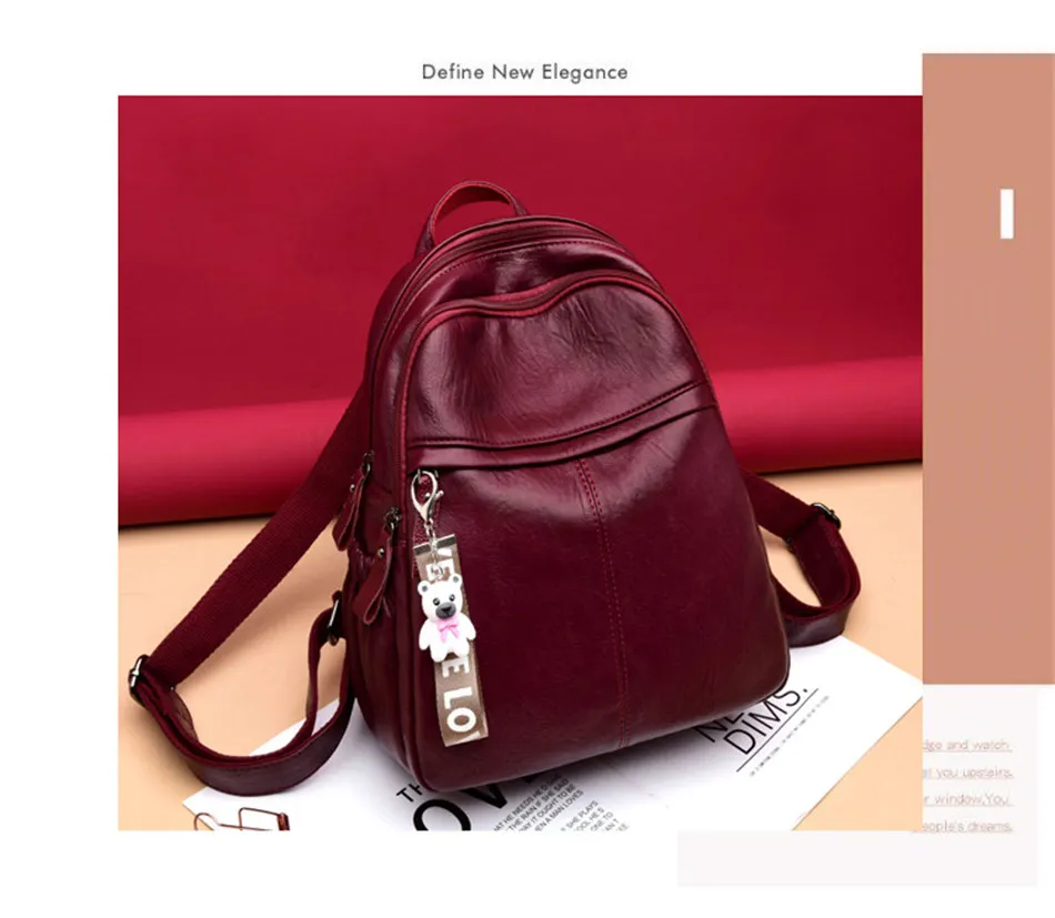 Women Leather Backpacks High Quality Female Vintage Backpack For Girls School Bag Travel Bagpack Ladies Sac A Dos Back Pack