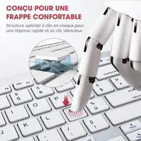 French Bluetooth Keyboard Mouse Combo AZERTY Wireless Bluetooth Mice Ultra Slim Mute for Mac iPad iPhone iOS Android Windows - Image 4