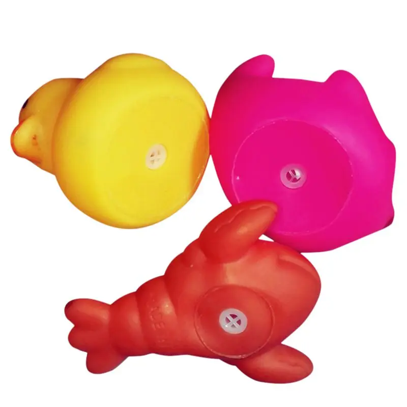13CS Bag Bath Toy Animals Swimming Water Toys Mini Colorful Soft Floating Rubber Duck Squeeze Sound Funny Gift For Baby Kids New