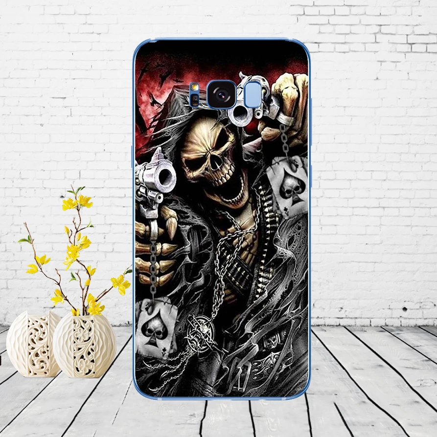 68DD satanic scary skull Soft Silicone Cover Case for Samsung Galaxy S6 S7 edge S8 S9 S10 plus A70 A50 case