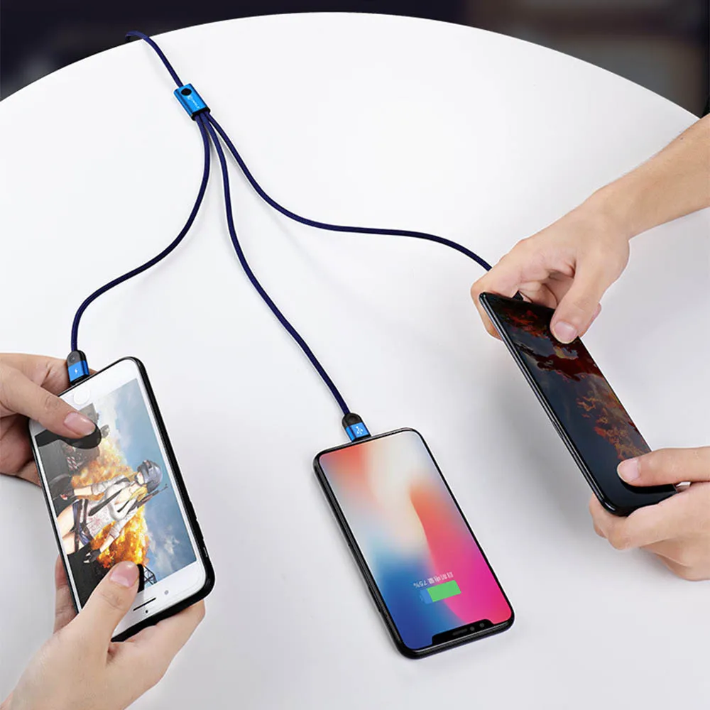 Usb type-C кабель для iPhone Micro Android Быстрая зарядка для samsung Galaxy S9 Plus 3 в 1 зарядный кабельный провод для Xiaomi mi9 huawei