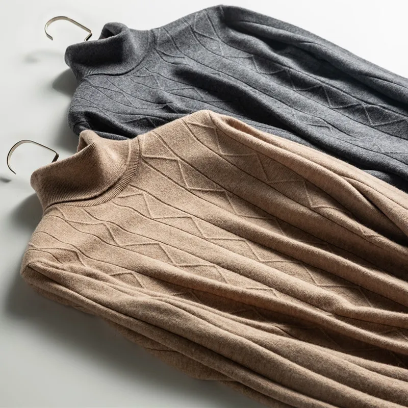 

Men's Sweaters Men Basic Pullover Slim Fit Long Sleeve Knitwear Winter Pull Homme 2019 New Turtleneck 8199