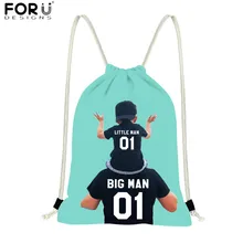 FORUDESIGNS/модные сумки с объемным шнурком для супер папы, мамы и мальчиков, милые зеленые рюкзаки с принтом для подростков, складные струнные мягкие рюкзаки