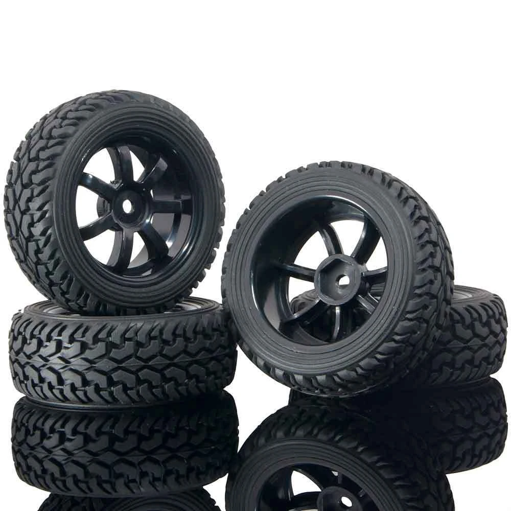 Rc 9005B-8019 Rally Pneumatici & Wheel Cerchi 4P Per Hsp 1:10 1:16 On-Road Rally Car