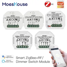 Tuya ZigBee 3.0 Smart Light Switch Relay Module 1/2/3 Gang Smart Life/Tuya App Control, Works with Alexa Google Home Yandex