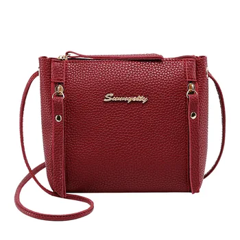 

Small and Convenient Fashion Small Square Bag Solid Color PU Leather Bucket Bag Messenger Bag Phone Coin Purse
