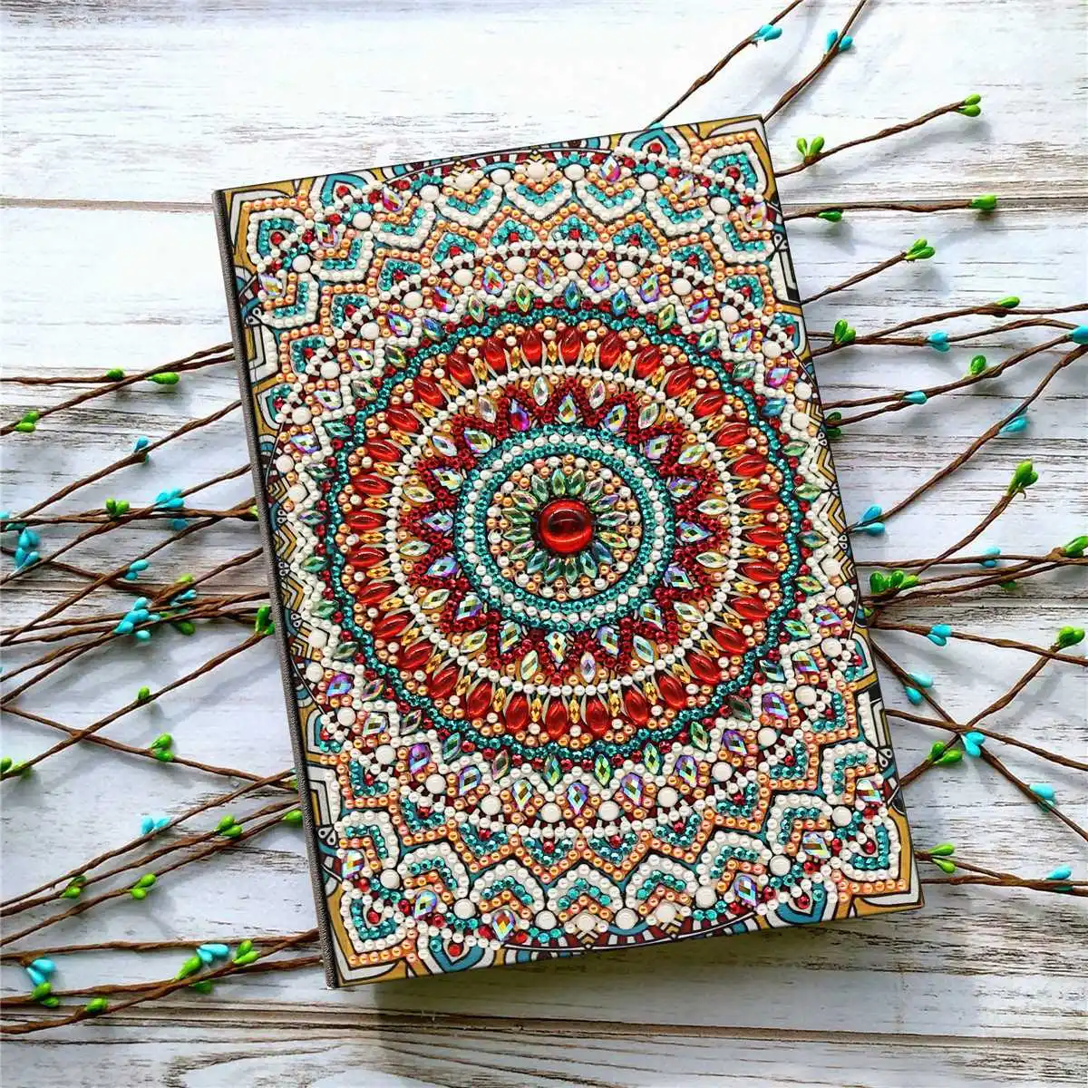 60 страниц искусство Алмазный альбом для рисования DIY круглой формы Алмазная вышивка крестиком A5 блокнот дневник Книга - Цвет: Зеленый