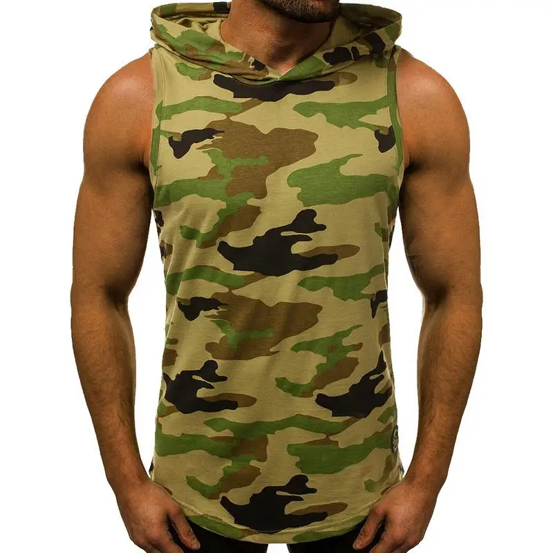 Hombres фитнес толстовки camisetas sin mangas camiseta de culturismo camisa moda Stringer masculino entrenamiento con capucha cha