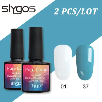 SLYGOS Однотонная одежда серии УФ-гель для ногтей 2 шт./компл. Цвет серии УФ Гель-лак для ногтей Лаки! полупостоянная светодиодный лак для ногтей с блестками - Цвет: 0137