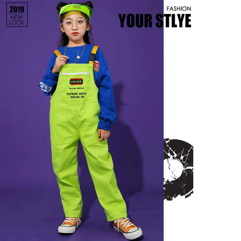 Малыш Одежда в стиле хип-хоп синий свитшот топы свободный комбинезон для девочек и мальчиков для джазовых танцев костюмы бальные танцы Одежда для танцев уличная одежда