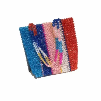 

2020 New Handmade Colorful Pearl Shoulder Bag Woven Bag Heavy Industry Pearl Bag Shoulder Diagonal Small Bag Louie Vuiton Simple