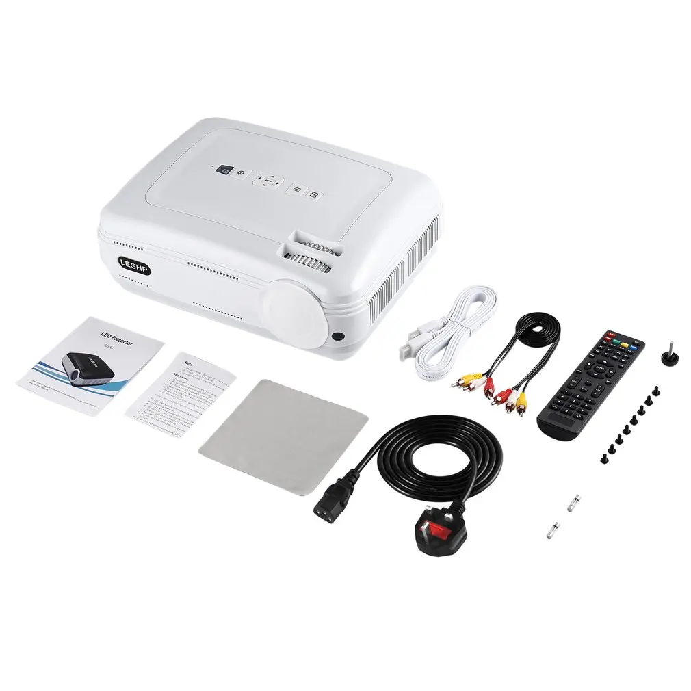 

720P LED Projector Protable Video Projector Multimedia Home Cinema Theater Game Projector HDMI VGA USB for Laptop TV UK Plug