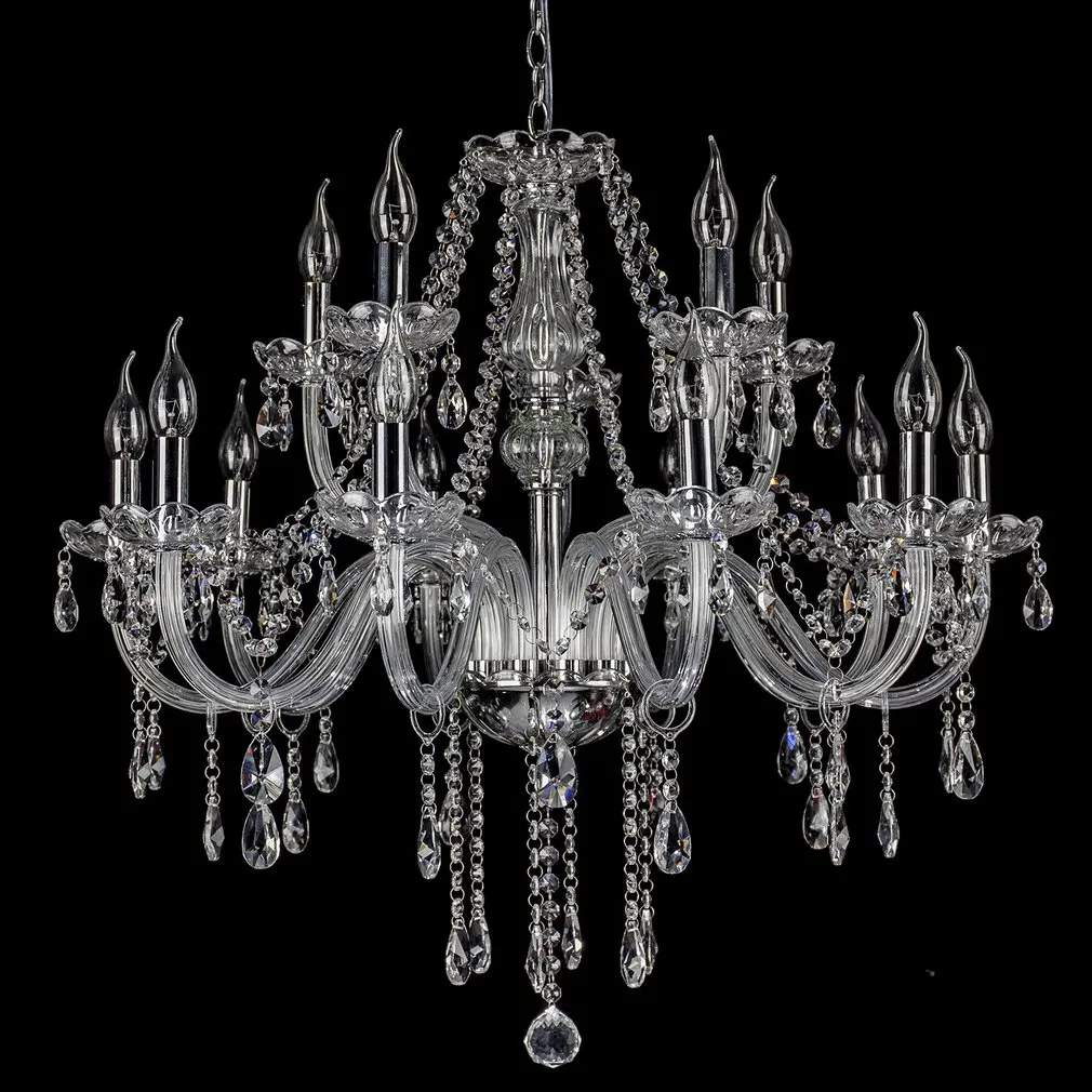 

Double Layer Crystal Chandelier 110V Modern Ceiling Light 15 Heads Pendant Lamp Home Decorative Lamp US Plug