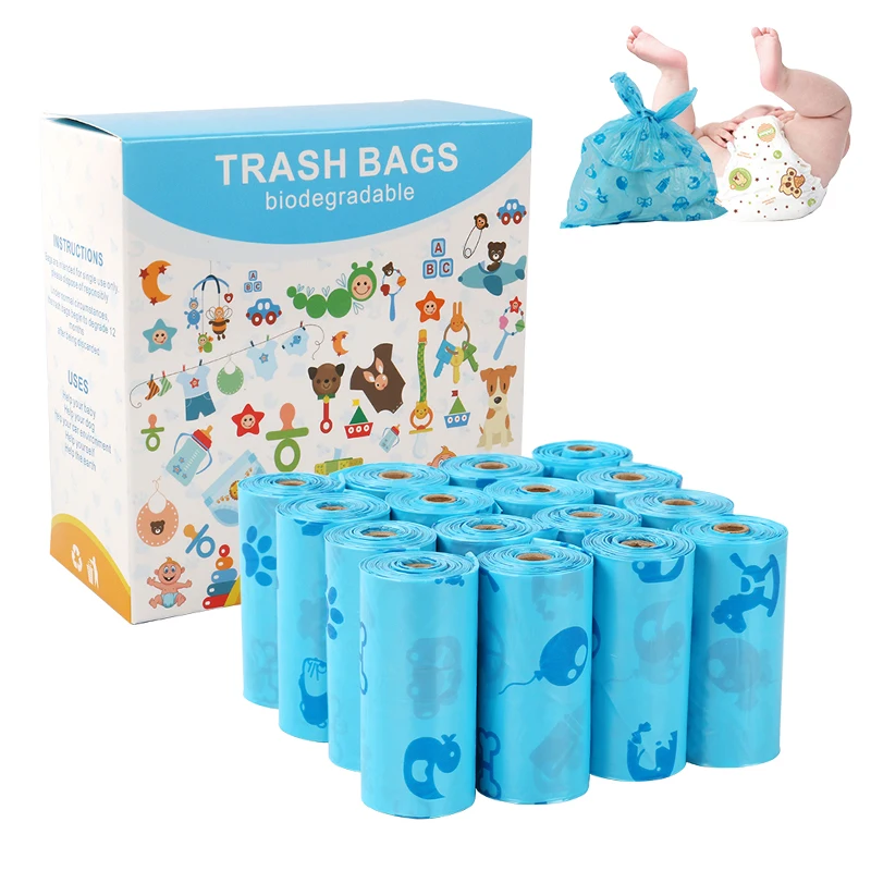 eco-friendly bebê sacos de fraldas descartáveis 100%