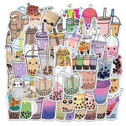 Bubble Tea PVC Graffiti Sticker Aesthetic Notebooks Scrapbooking Accessories Phone Child Sticker Flakes 50PCS