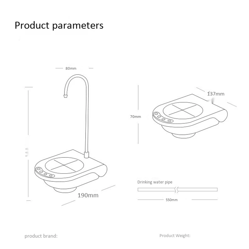 Насос для бутилированной воды, USB Перезаряжаемый диспенсер для воды, бытовой Электрический чистый ведро, беспроводной водяной насос
